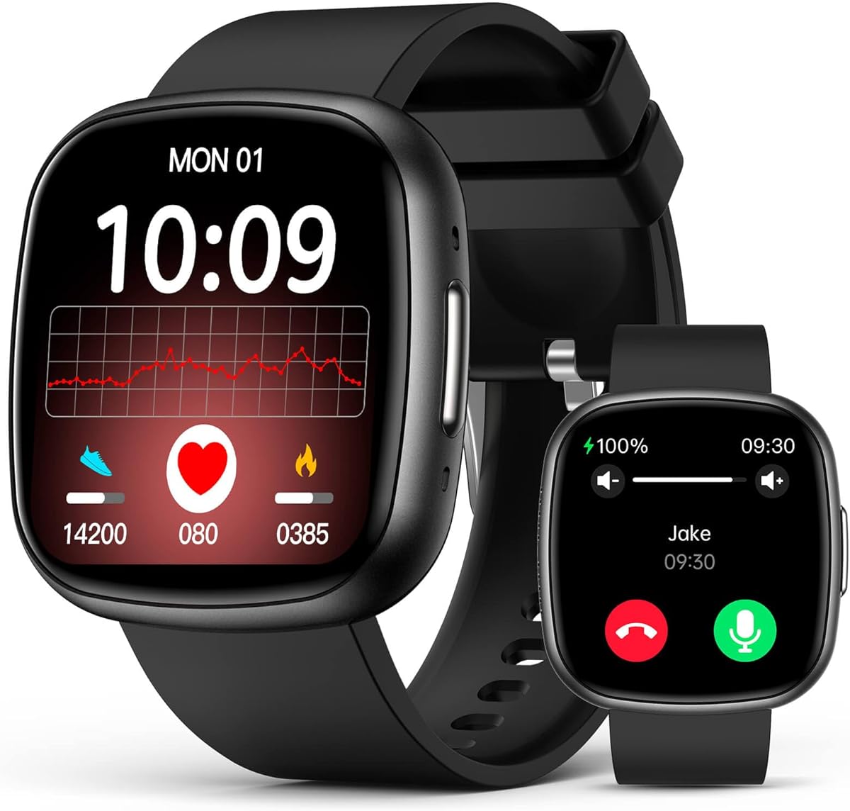 Smart Watch for Men Women, 1.72" Super Retina HD Display with Sleep Stress, 24/7 Heart Rate HRV Spo2 Monitor, Fitness Tracker with 135 Sport Modes, Waterproof Square Watch, Compatible Android and iOS : Electronics