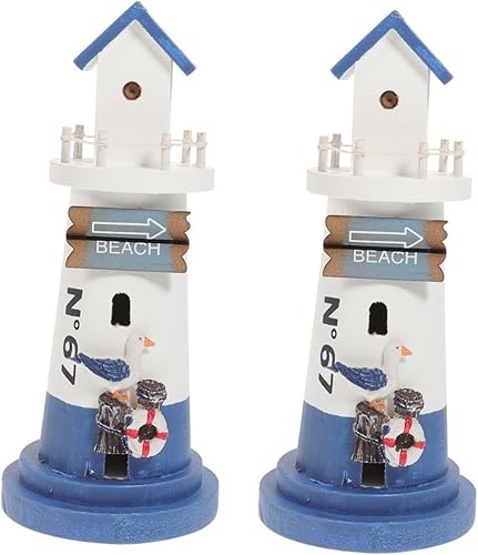 Abaodam 2pcs Lighthouse Ornaments Dining Table Decor Rustic Decorations Ocean Decor Beach Lighthouse Desk Topper Desktop Lighthouse Figurine disponible en Yaxa Peru
