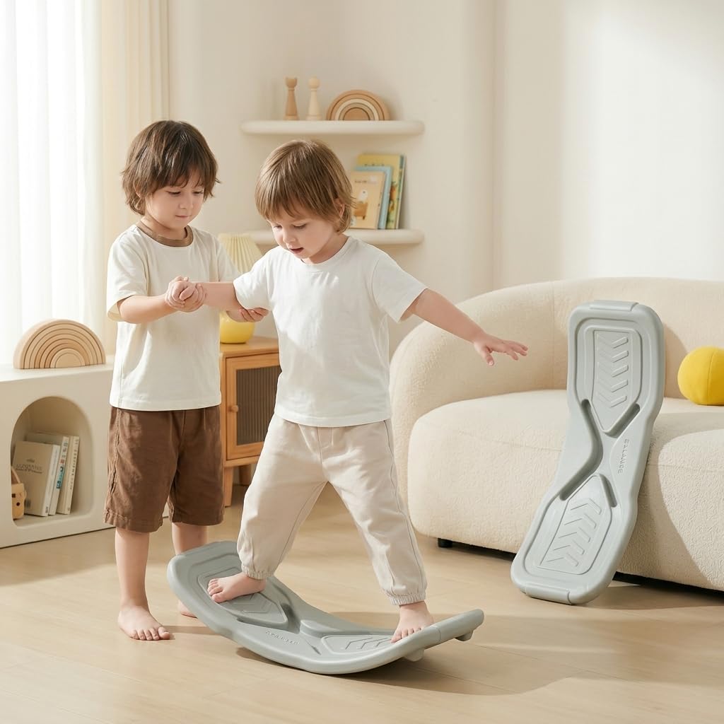 Tabla Equilibrio para Niños Plástico, Balancín Sensorial Infantil para sarrollo Motor y Coordinación
