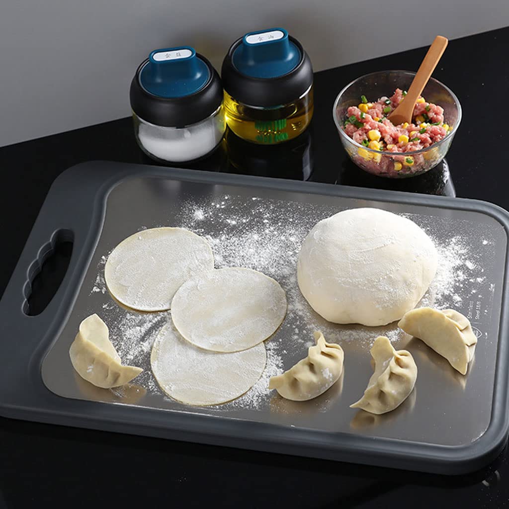 Tabla de Cortar Cocina,Pp de doble cara y tabla de cortar de cocina de bloque de cortar de acero inoxidable 304 para restaurante, fruta, carne