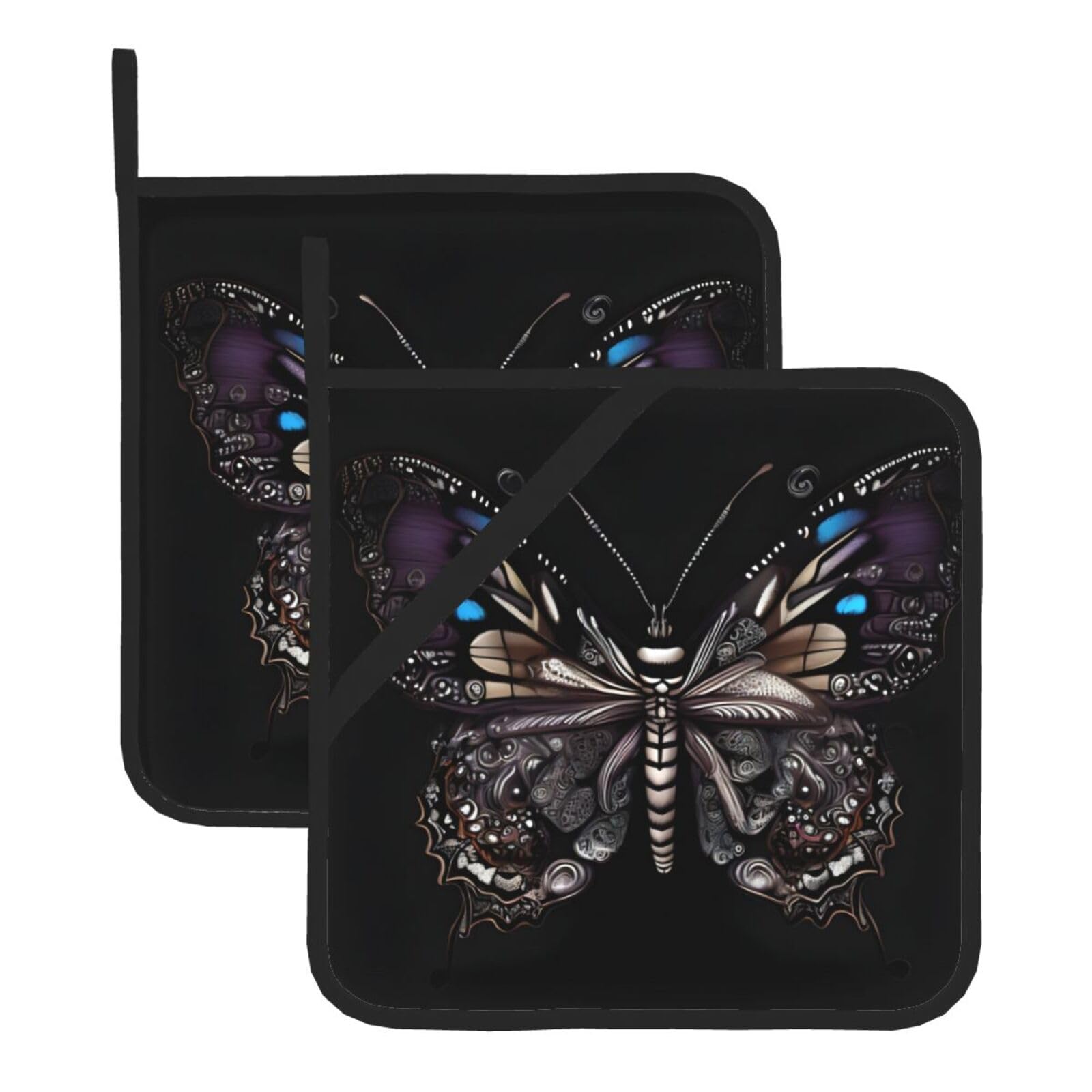 Science Butterfly Square Heat Resistant Trivet Set Thick and Durable for Baking Barbecue Cookware Oven
