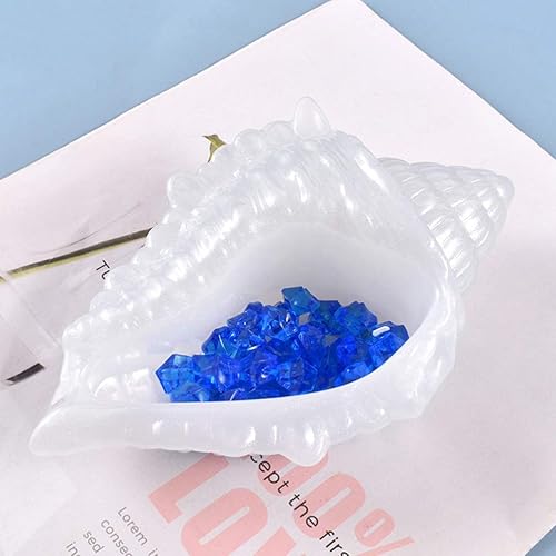 Miniatura 2 de NOLITOY Bandeja de silicona en forma de caracola, fundición de resina epoxi para hacer bandeja de joyas, almacenamiento de platos, decoración del