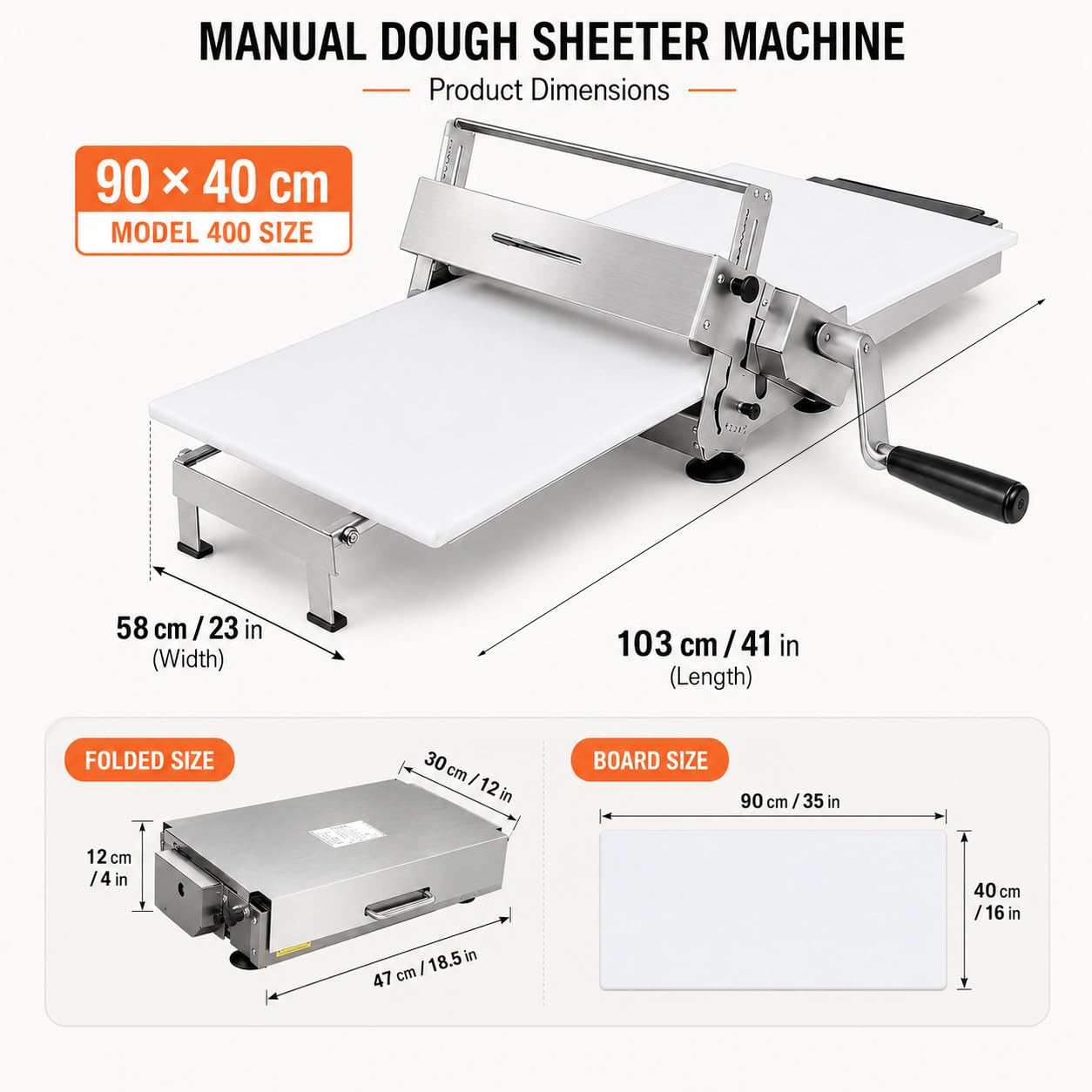 Máquina laminadora Manual, Plegable, de Acero Inoxidable, con Grosor Ajustable, para hojaldre, Masa de Pizza, Croissants y Productos de panadería.