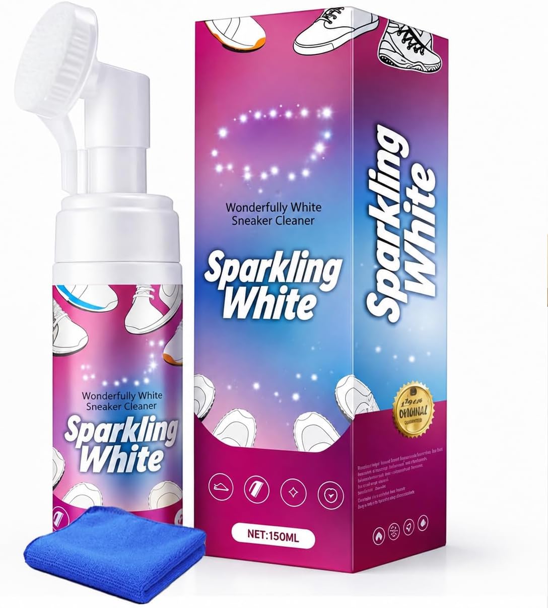 Limpiador de calzado en kit, 150ml con cepillo giratorio