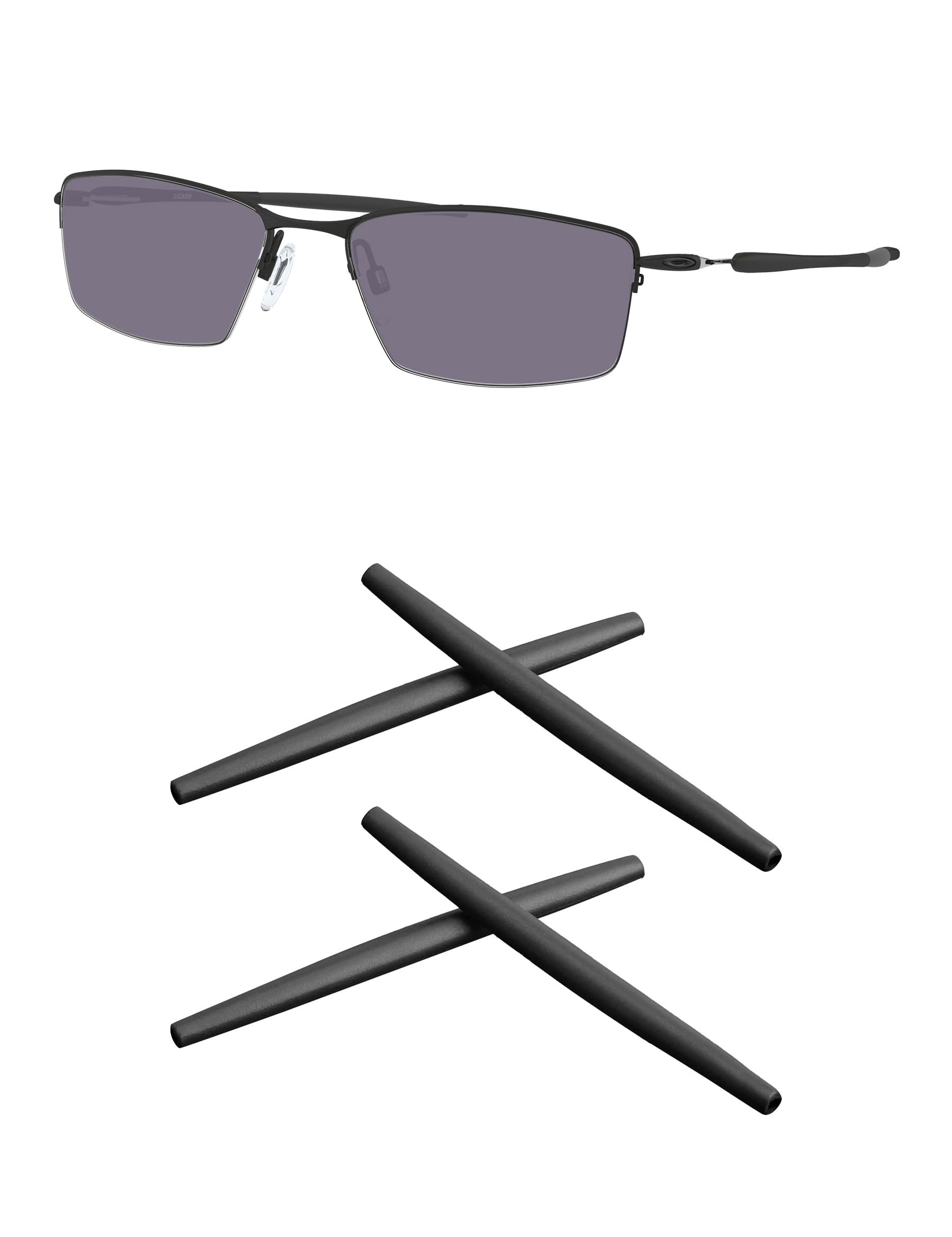 Kygear 2 Pairs Black Silicone Replacement Temple Sleeve Arm Grips, Silicone Rubber Ear Socks Arm Sleeve for Oakley Transistor/Capacitor/Jackknife 2.0