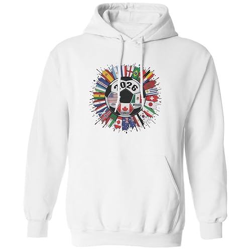 2026 Soccer Ball World Countries Splash Graphic Unisex Hooded Sweatshirt