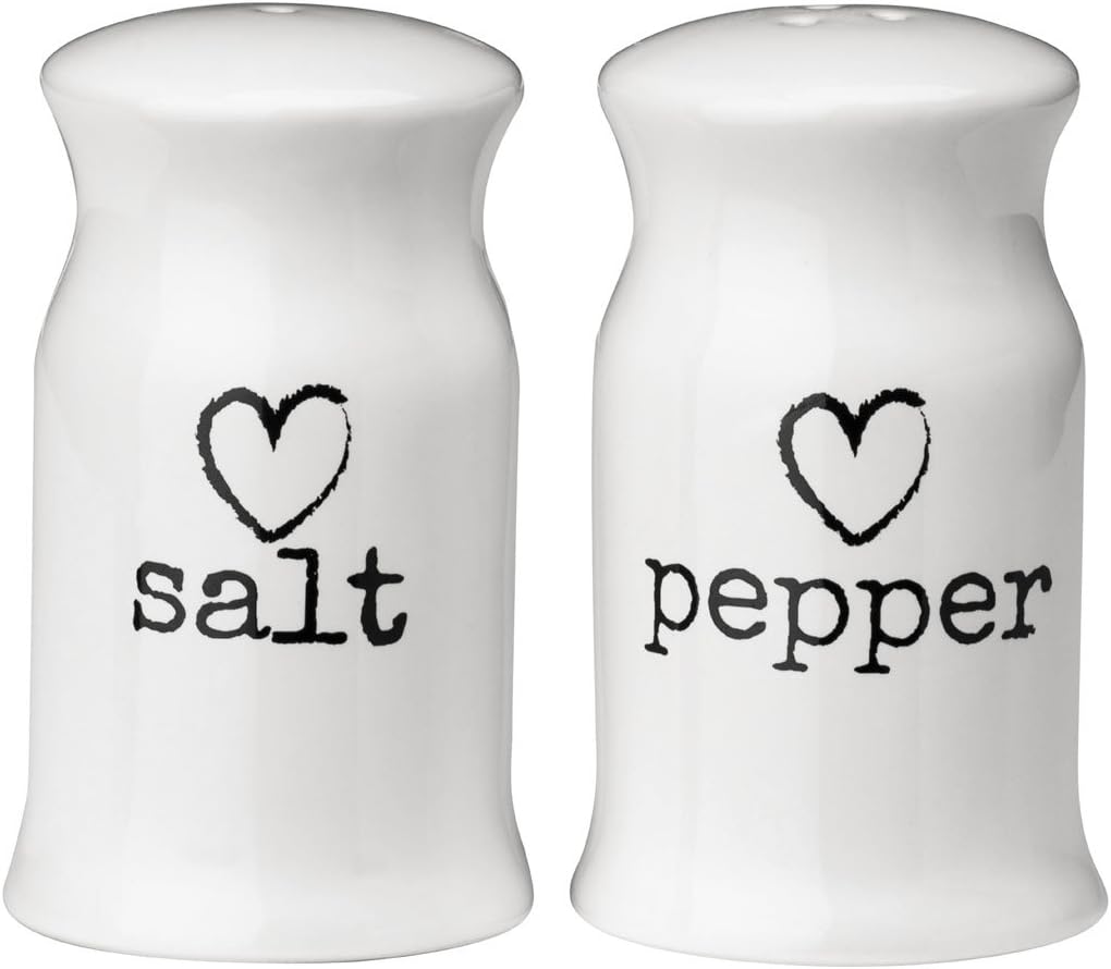 Premier Housewares Charm Salt and Pepper, White, W5 x D5 x h8cm