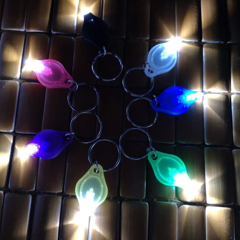 RaySoar (Pack of 7) Ultra Bright Mini LED Keychain Flashlight, Key ring Flashlight, Keychain LED Flashlight, LED Keychain Light - White Light with 7 Colors Shell