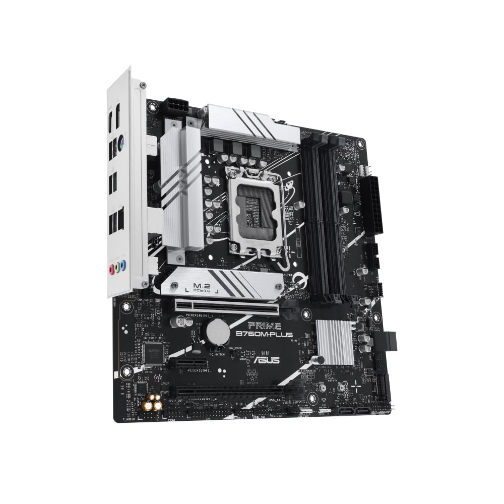 ASUS TUF Gaming B760M-E D4 moederbord Intel B760, LGA 1700, mATX, DDR4, PCIe 5.0, 2 M.2-sleuven, WiFi 6E, USB 3.2 Gen 2, Type-C, zwart