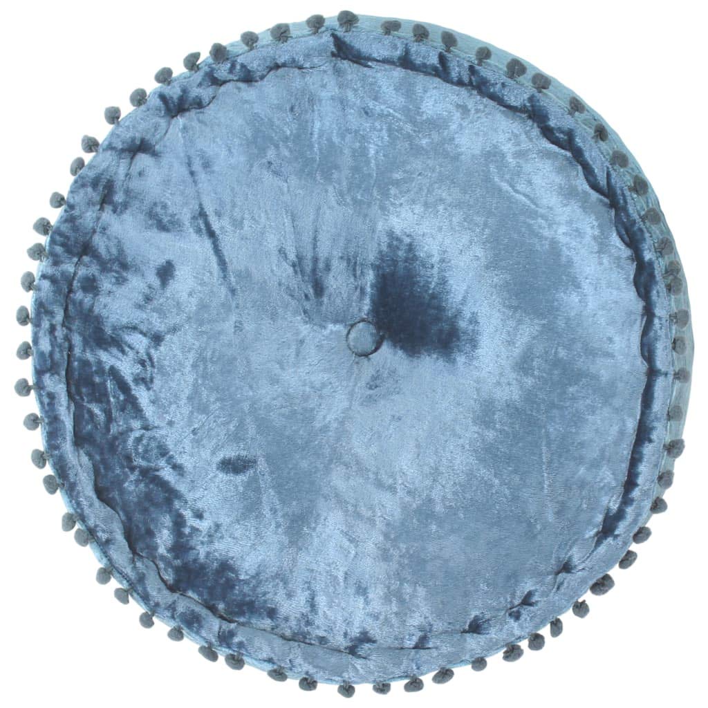 Jiangboyue-287566 - Pouf rotondo in velluto, 40 x 20 cm, colore: blu