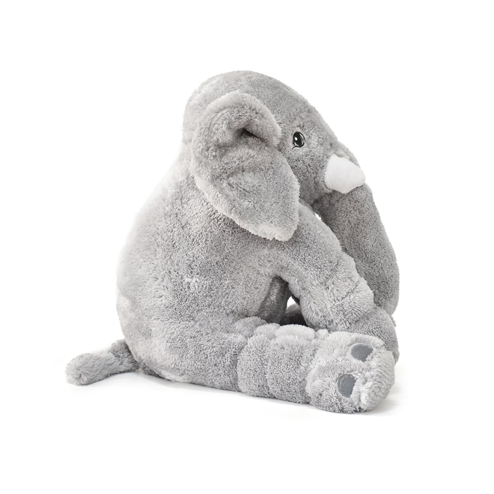 Peluche éléphant XXL – Coussin doux en peluche éléphant – Peluche mignonne en matériau doux, compagnon de sommeil et décoration (gris)