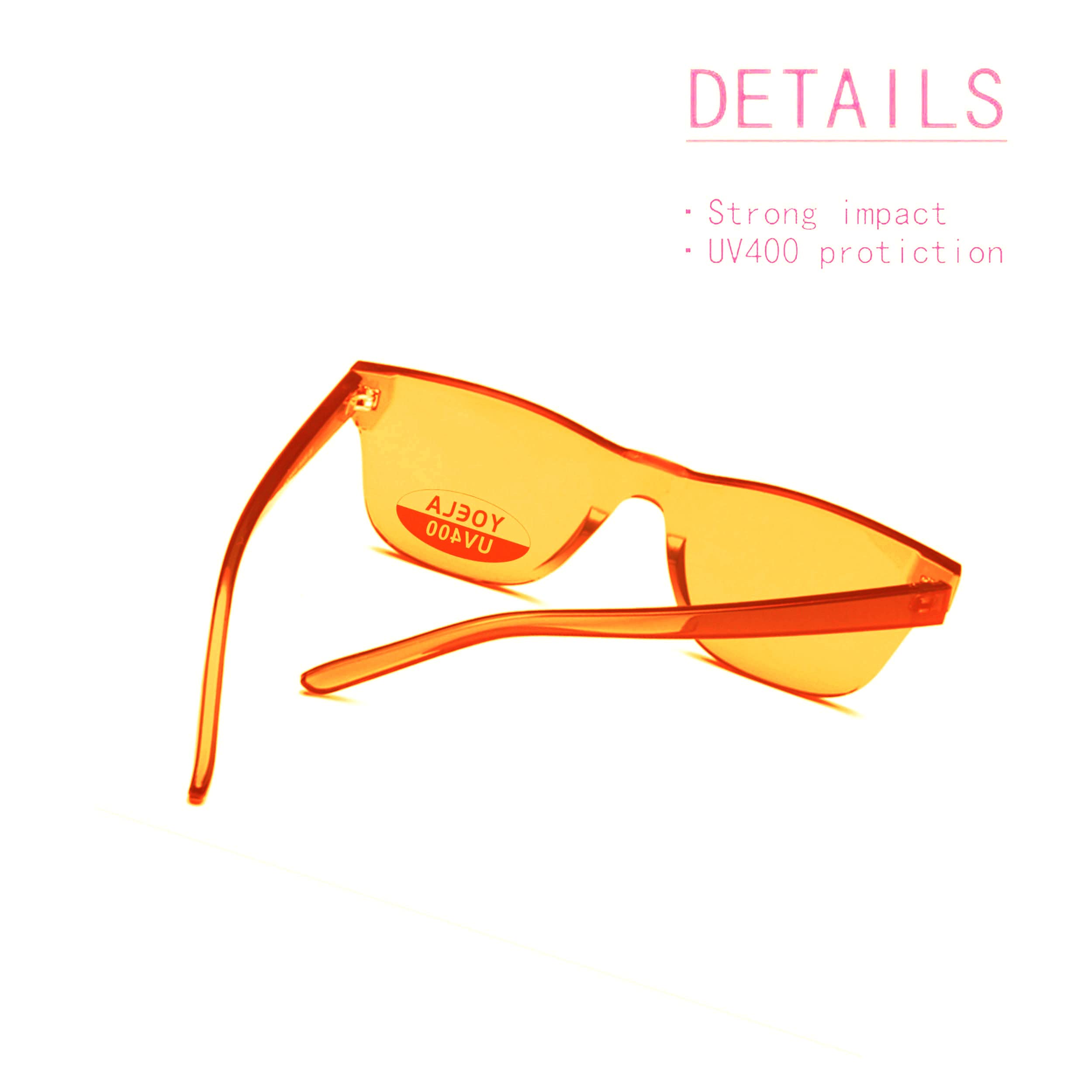 Übergroße quadratische randlose Sonnenbrille getönt Unisex Damen Herren Einteilige farbige transparente Brille Retro Brille