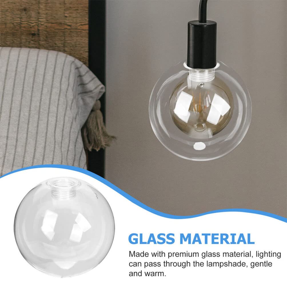 Lot De 3 Abat-jour Globe Verre Transparent 10x10cm - Pour Suspension, Plafonnier, Douille G9