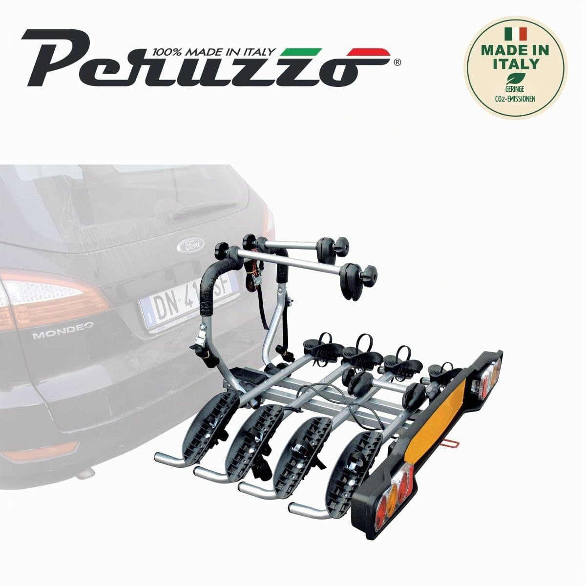 Peruzzo 668/4 Heckträger Neigbarer Anhängerkupplungsfahrradträger Siena, 11102033, Schwarz