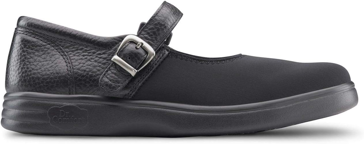 DR. COMFORT Merry Jane Diabetic Shoes for Women-Therapeutic Dress Shoes w/Gel Inserts & Removable Insoles, Black/LYC 8 X-Wide (E-2E)