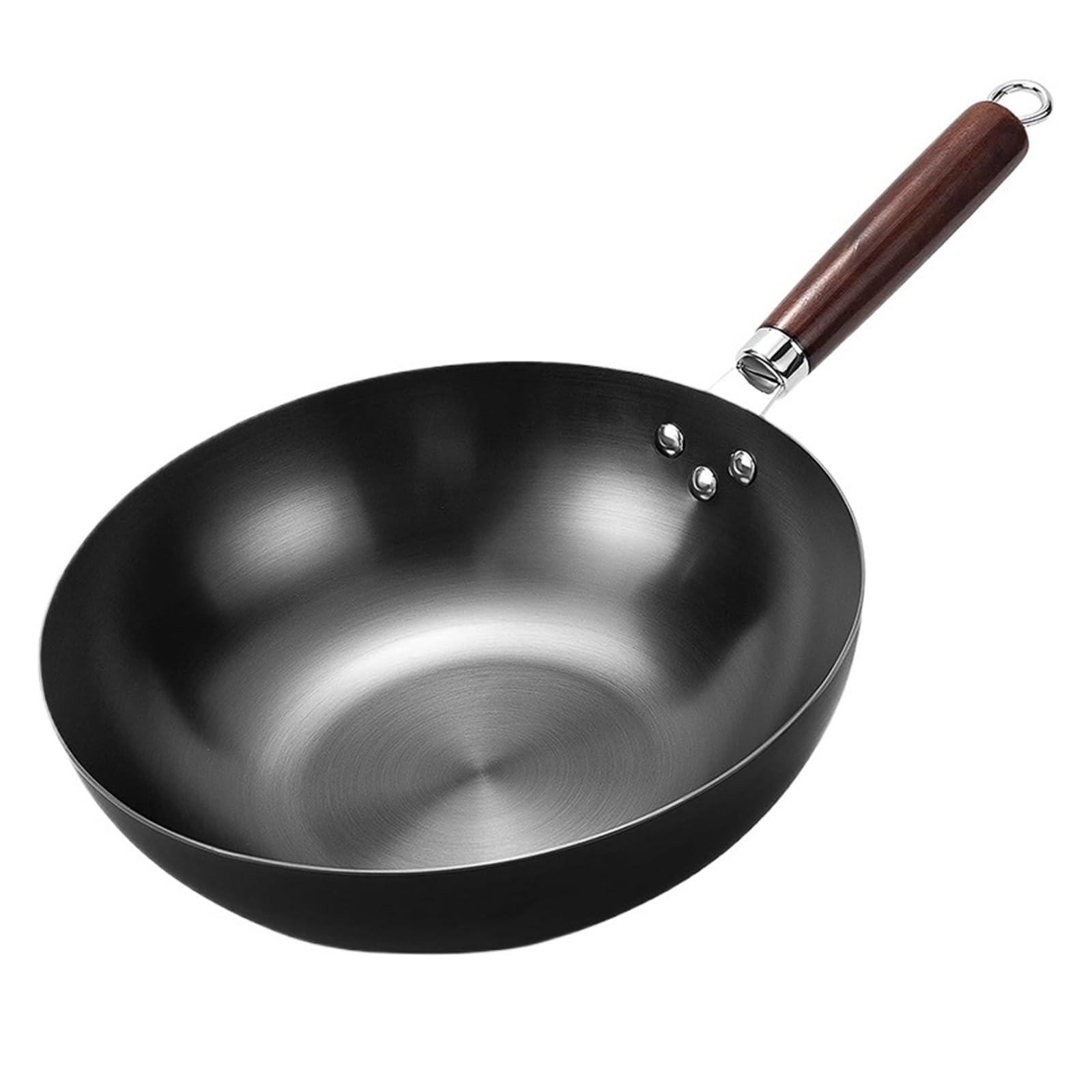 Geeignet for Woks mit flachem Boden, 32 cm Bratpfanne aus Gusseisen, antihaftbeschichtet, for Induktionskochfelder