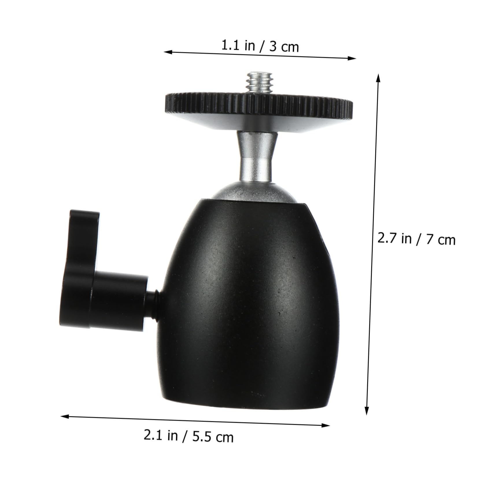 LALAFINA 2pcs Aluminum Mini Tripod Ball Head 1/4 Screw Lighting Tripod Ball Head Easy Rotatable Universal Camera Accessory Mount