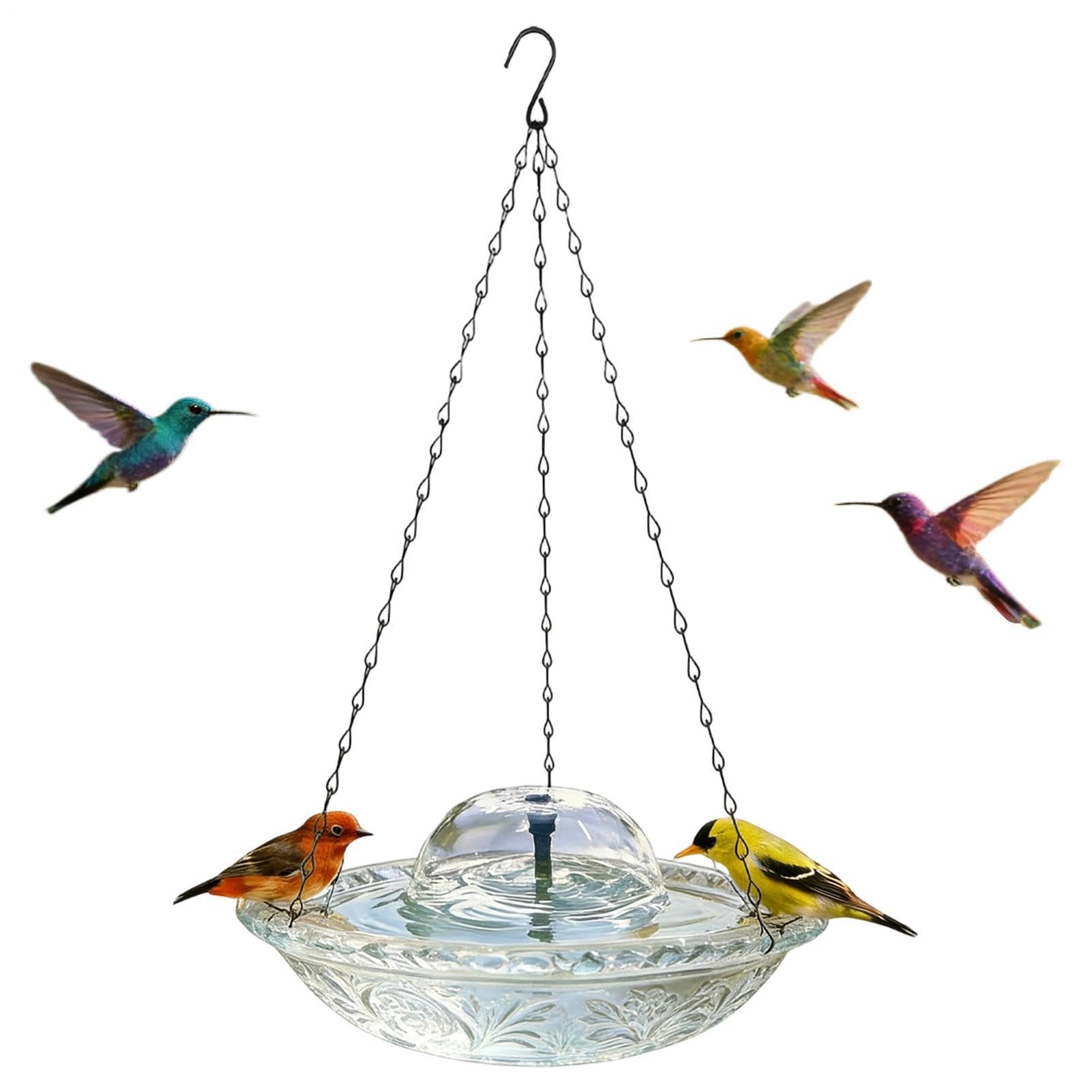 Fuente de baño de pájaro alimentada por USB para decorar el jardín