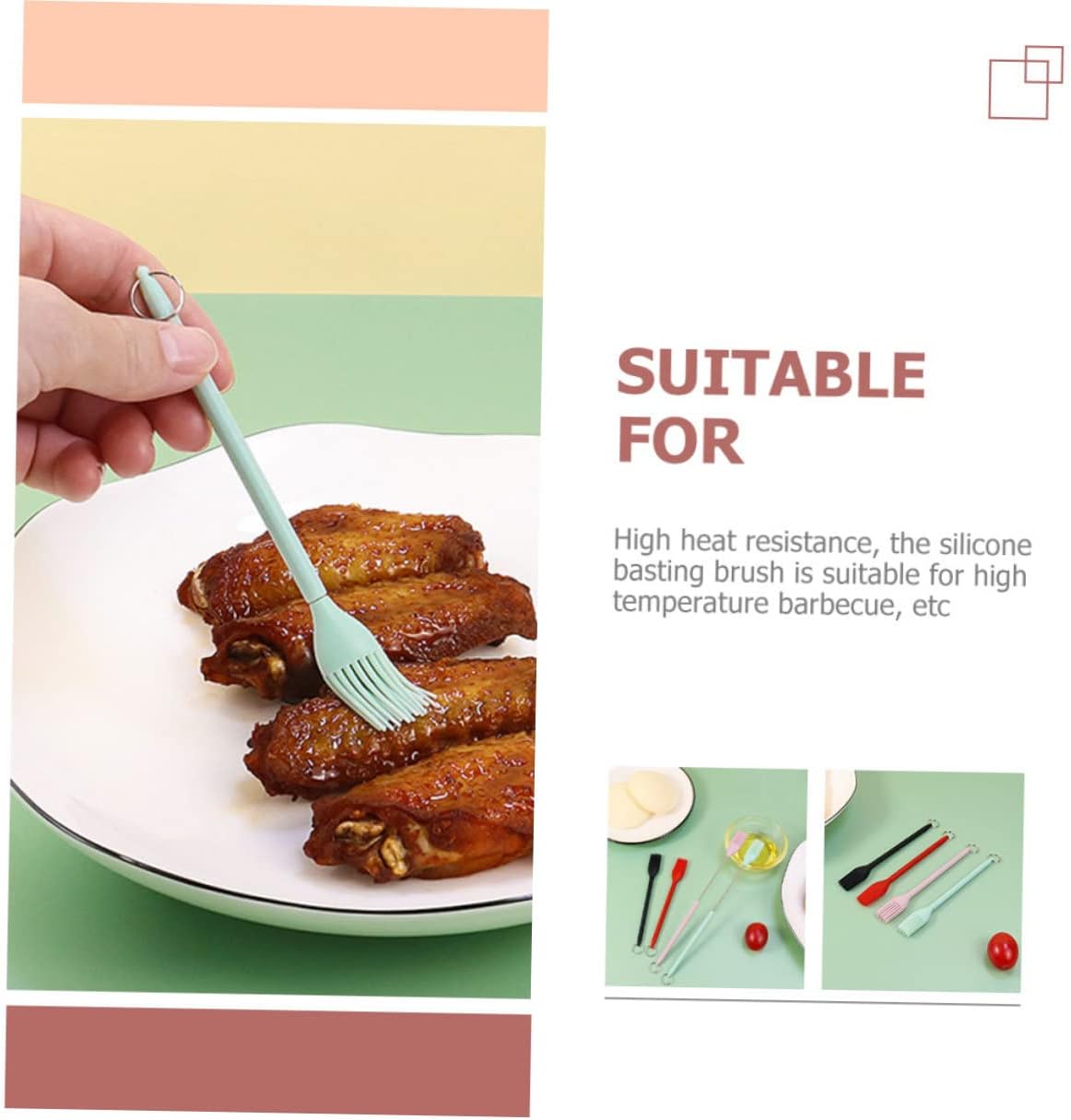 4pcs Silicone Pastry Brush Long Handle with Retractable