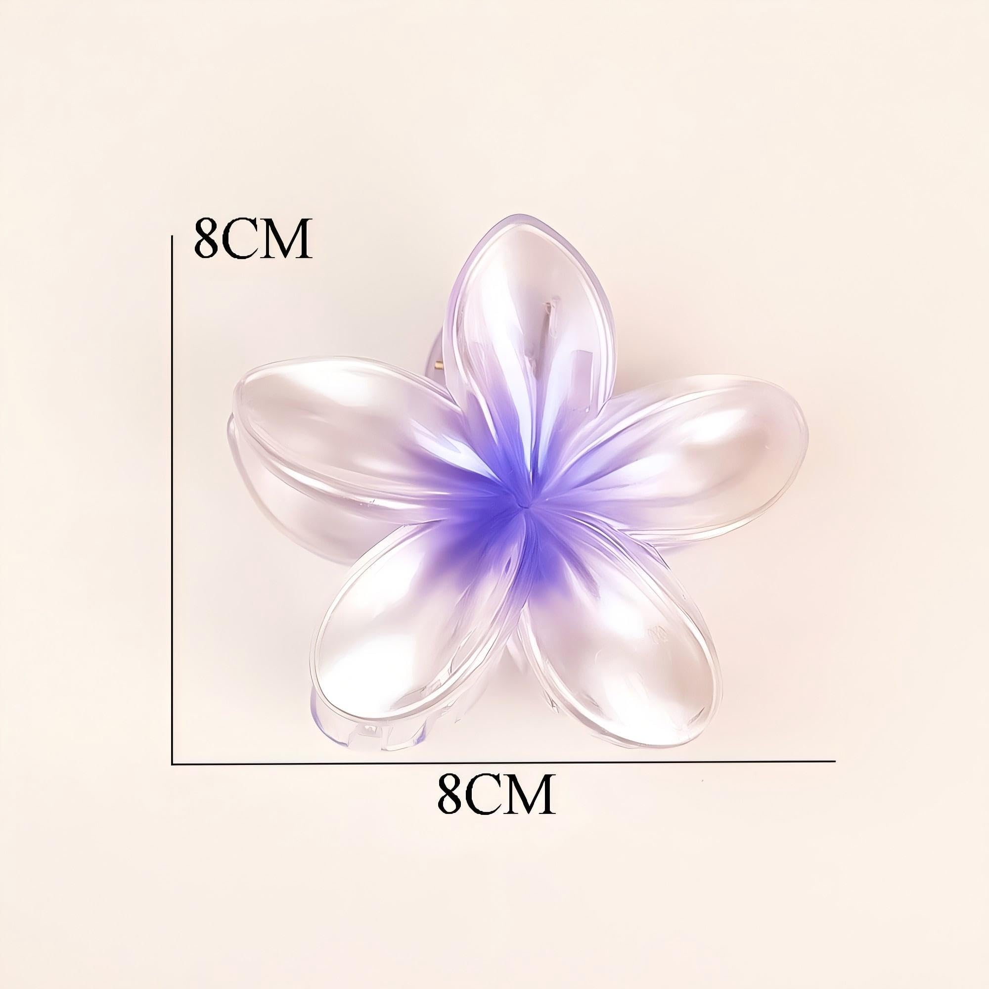 CONGGUAN Pack of 4 Hawaii Flower Hair Clips Plumeria Flower Claw Clip Thin Thick Curly Hair for Women Strong Non-Slip Hibiscus Hair Clip Beach Hair Accessories for Women - Image 2