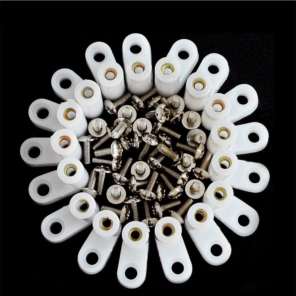 80pcs Console Motherboard Plastic Feet, L Shape Type PCB Board Spacer Mounting Feet with Screws, for Circuit Board Accessories DIY Parts