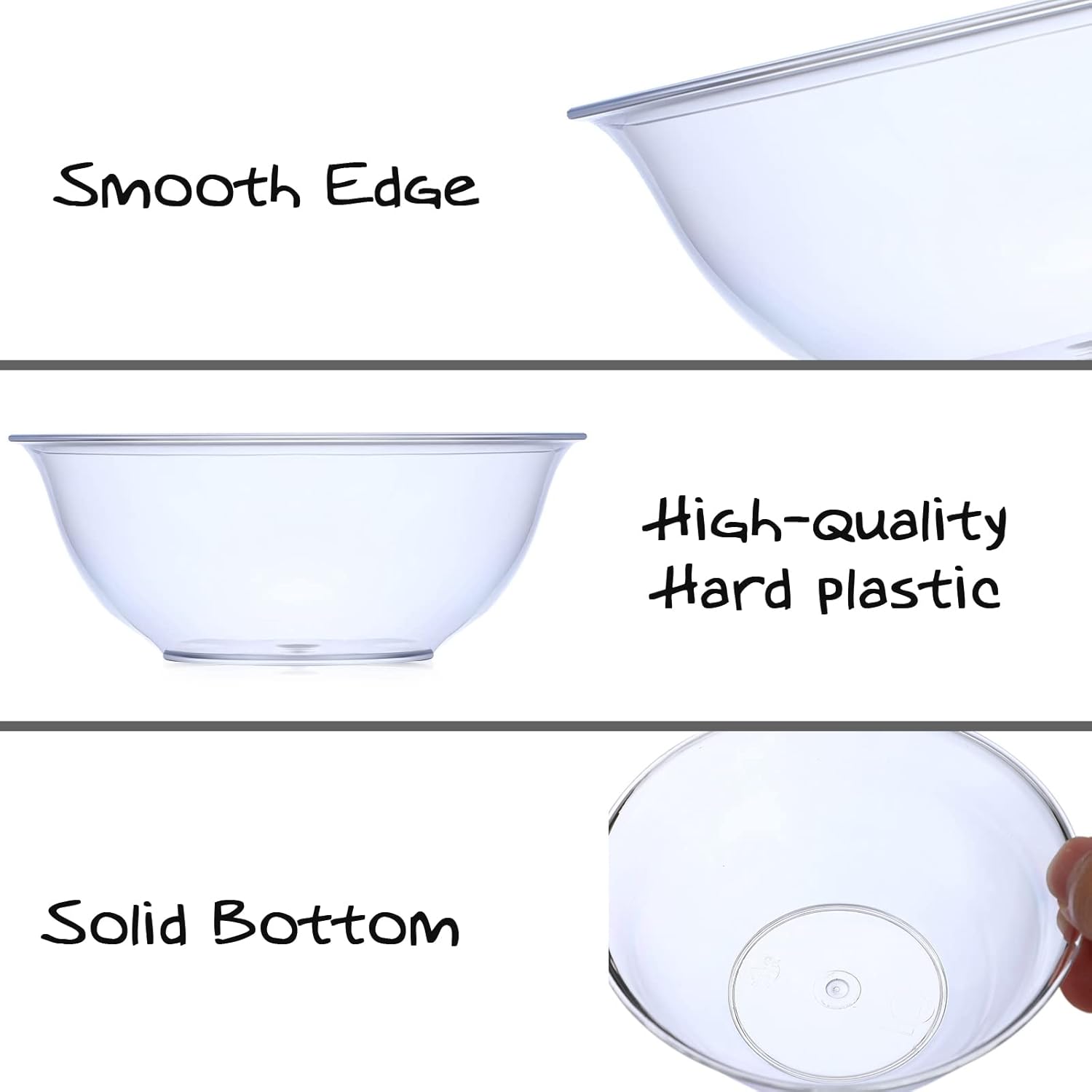 Nuogo 300 Pieces Clear Mini Plastic Bowls 6 oz Disposable Hard Plastic Ice Cream Bowls Small Disposable Bowls for Serving, Weddings, Catering, Home, Parties or Event Party Supplies