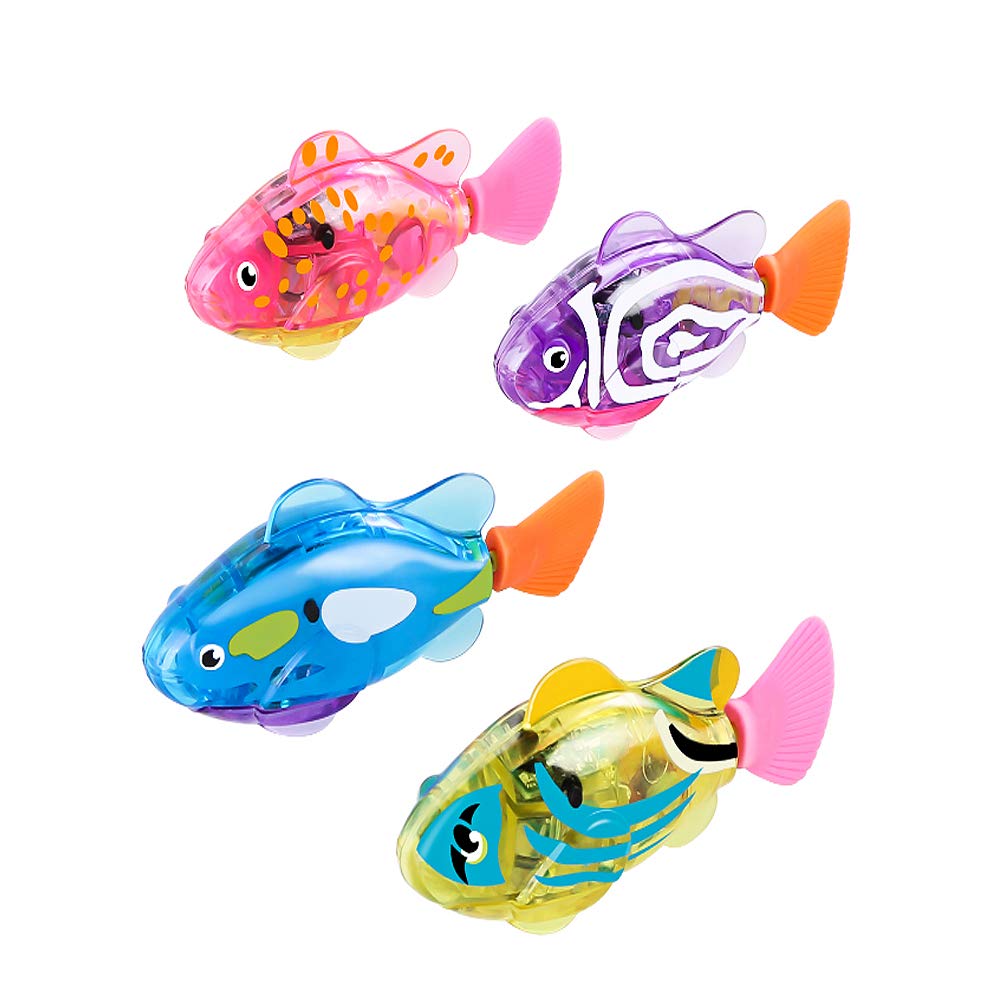4Pcs Cat Robot Fish Toys Swimming Robotic Fish Moving Interactive Toys