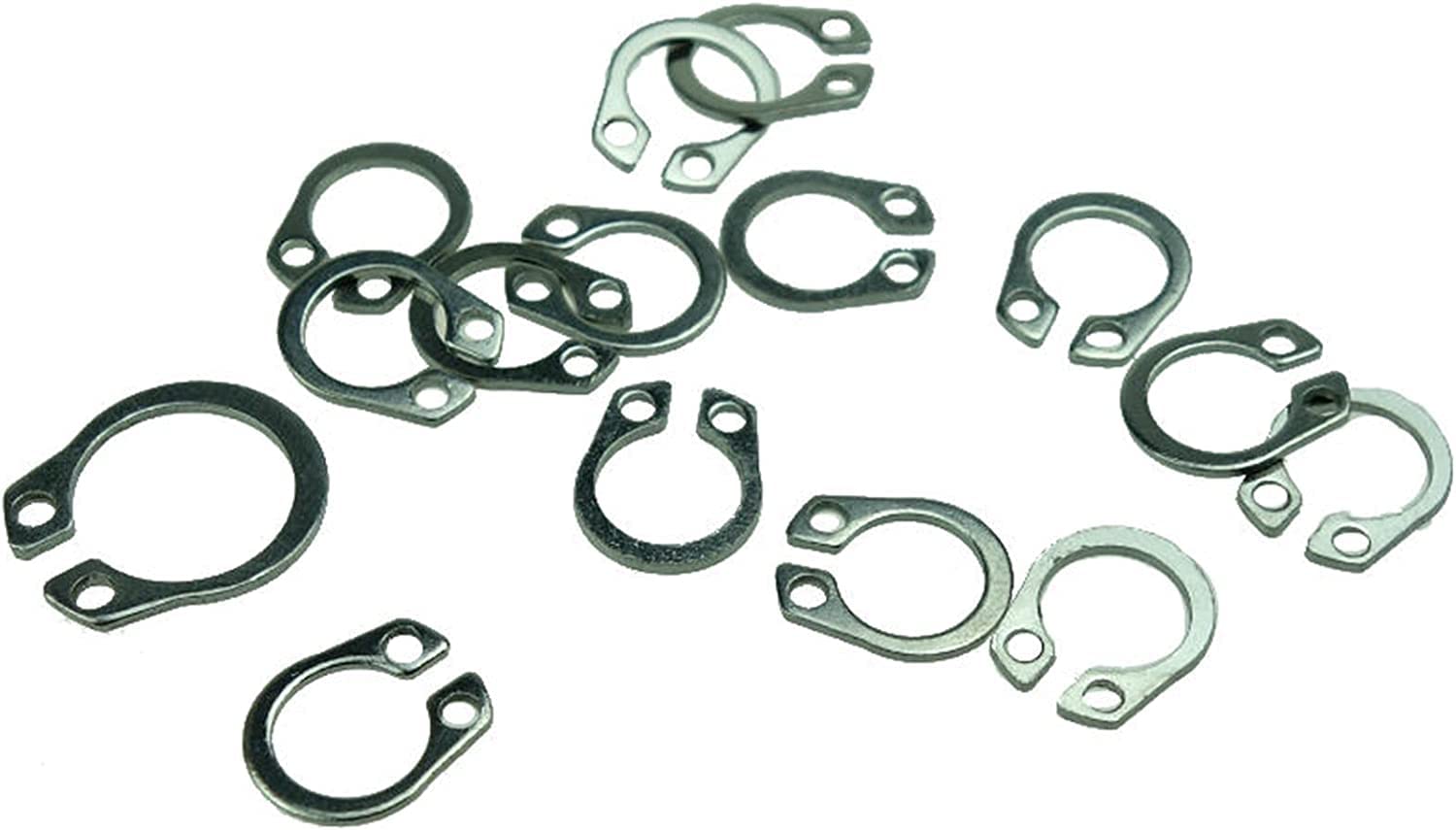 Arandelas metálicas, Arandelas M3-M26, Eje de Acero Inoxidable, Tipo C, Anillo de retención elástico, 50 Unidades