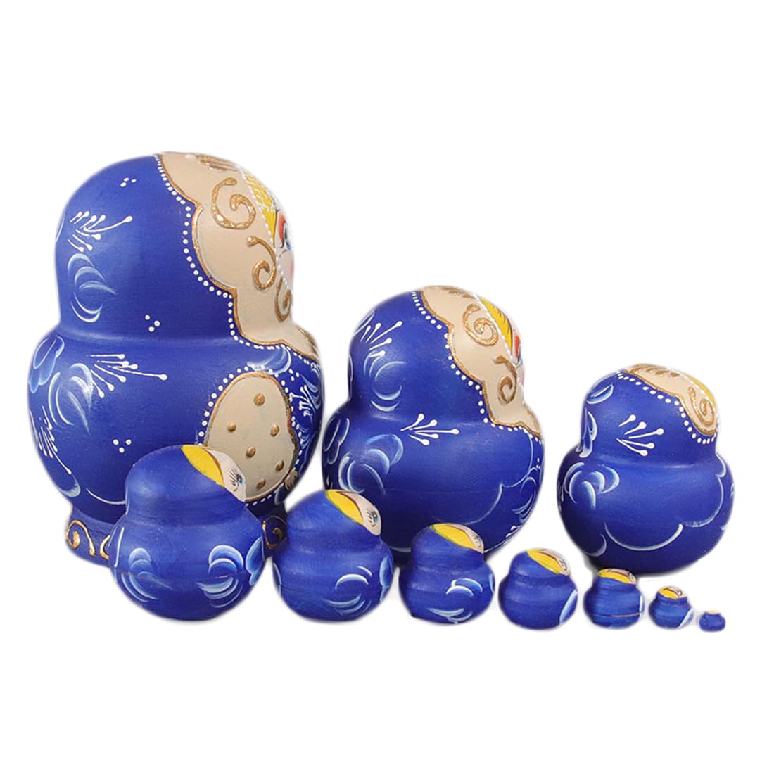 Poupées Russes Gigognes – 5 Animaux Hiboux – Bois Peint à La Main – 14 Cm