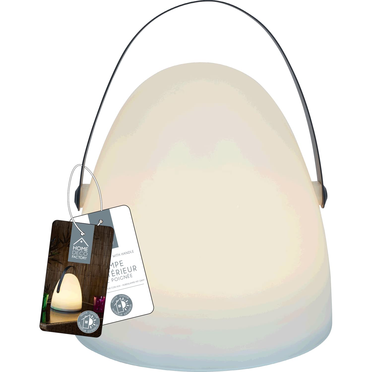 Lampe d'extérieur à Poser avec poignée 30 cm Blanc Noir