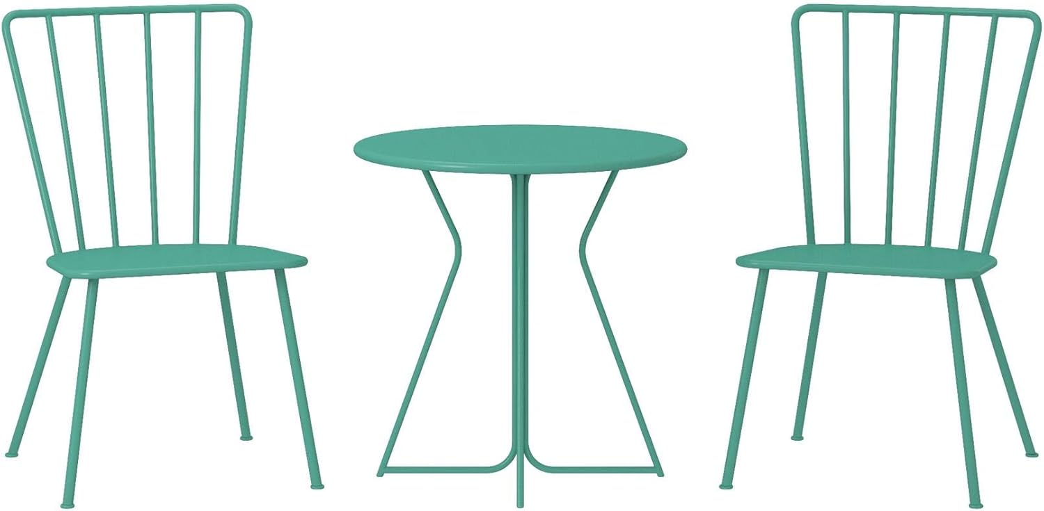 Novogratz 87815BTQ1E 3 Piece Poolside Heidi Outdoor Bistro Set, Turquoise : Everything Else