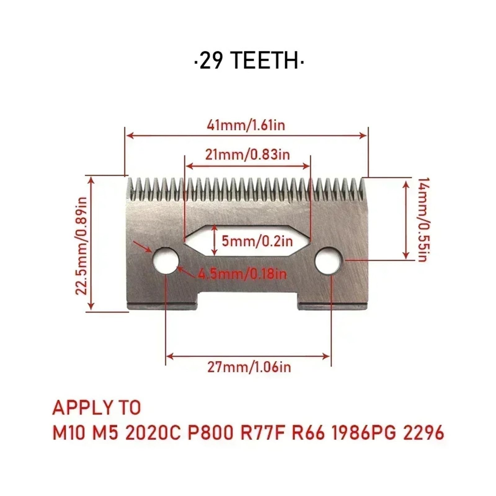 Bewegliche Ersatzklingen Aus Keramik, Kompatibel Mit MADESHOW, M10 M5f KM2296, Professioneller Haarschneider, Haarschneidemaschine, Kopfschneider(Silvery-10)