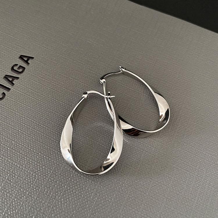 Hoop Earrings, Oval Hoop Earrings for Women, Small Hoop Earrings Silver Hypoallergenic Earrings, Small Huggie Hoops Earrings for Women Jewelry - Image 5