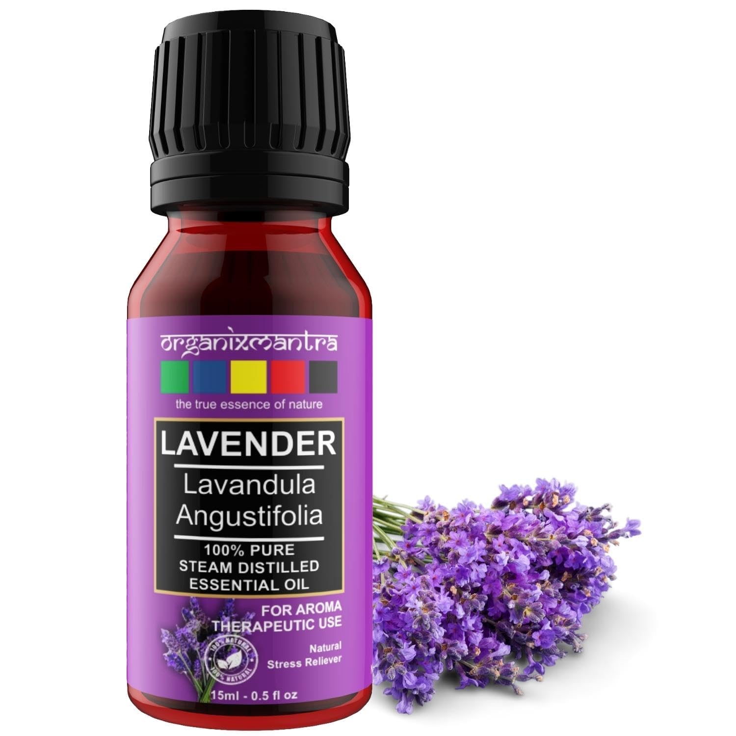 Organi'x M'antra Lavender Oil | Promotes Clear Skin, Strong Hair | Calming & Soothing Care for Face, Scalp & Body | 15ML
