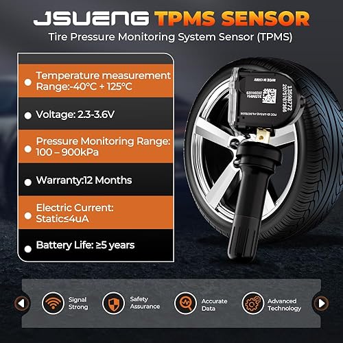 Miniatura 6 de 13598772 Sensor de sistema de monitoreo de presión de neumáticos compatible con Chevy Tahoe Colorado Silverado Buick Cadillac GMC Hummer Saab