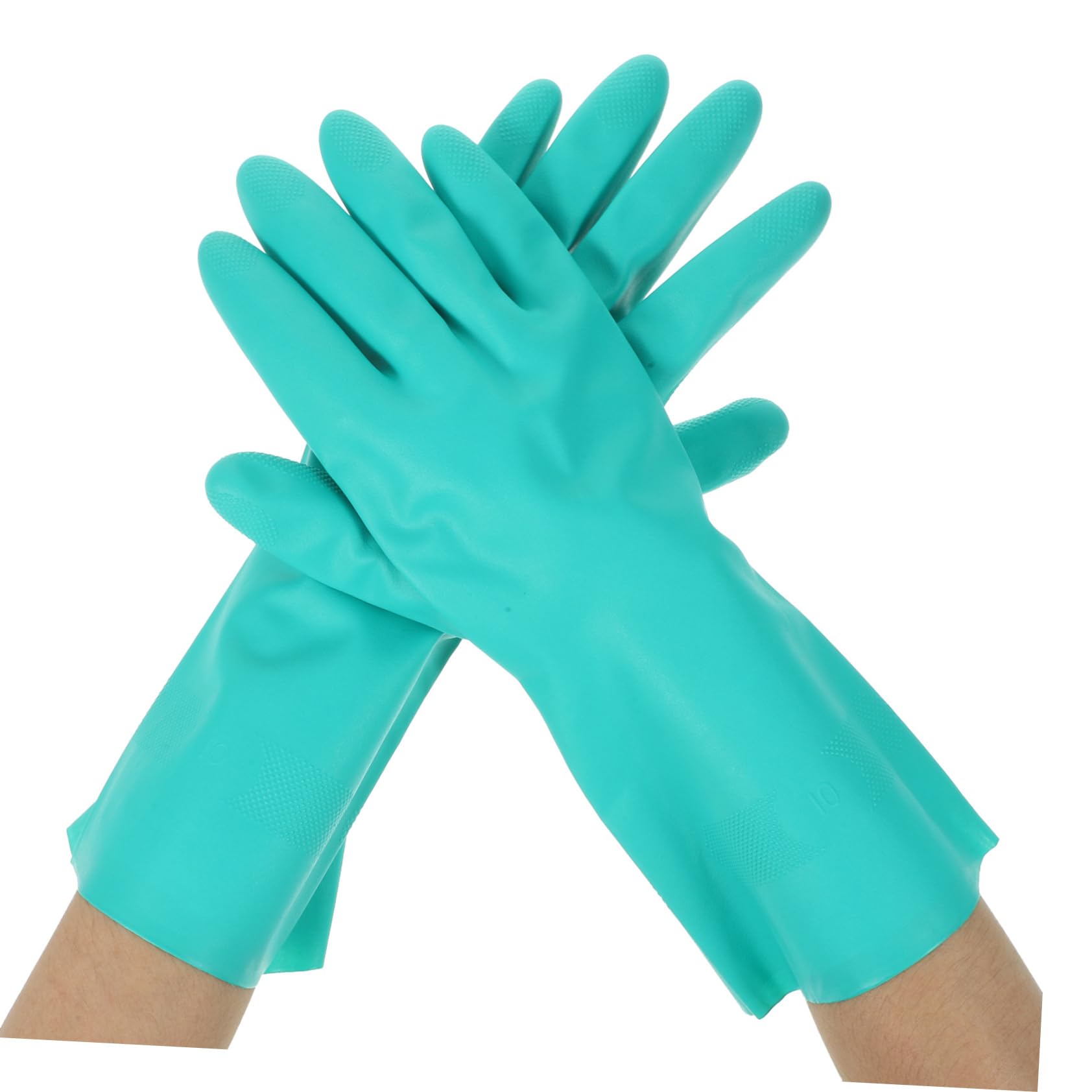 UKCOCO 1 Pair Non Slip Fishing Gloves Rubber Catch Fish Gloves with Fishbone Grip Comfortable Cotton Lining Fits for Indoor Outdoor Fishing Hunting Activities