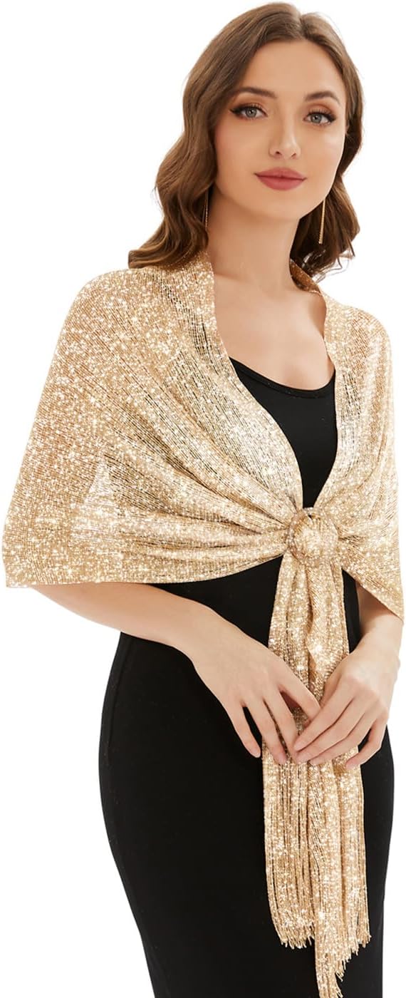 Sparkling Metallic Shawls and Wraps with Buckle,for Evening Dresses Party Wedding Bride Bridesmaid