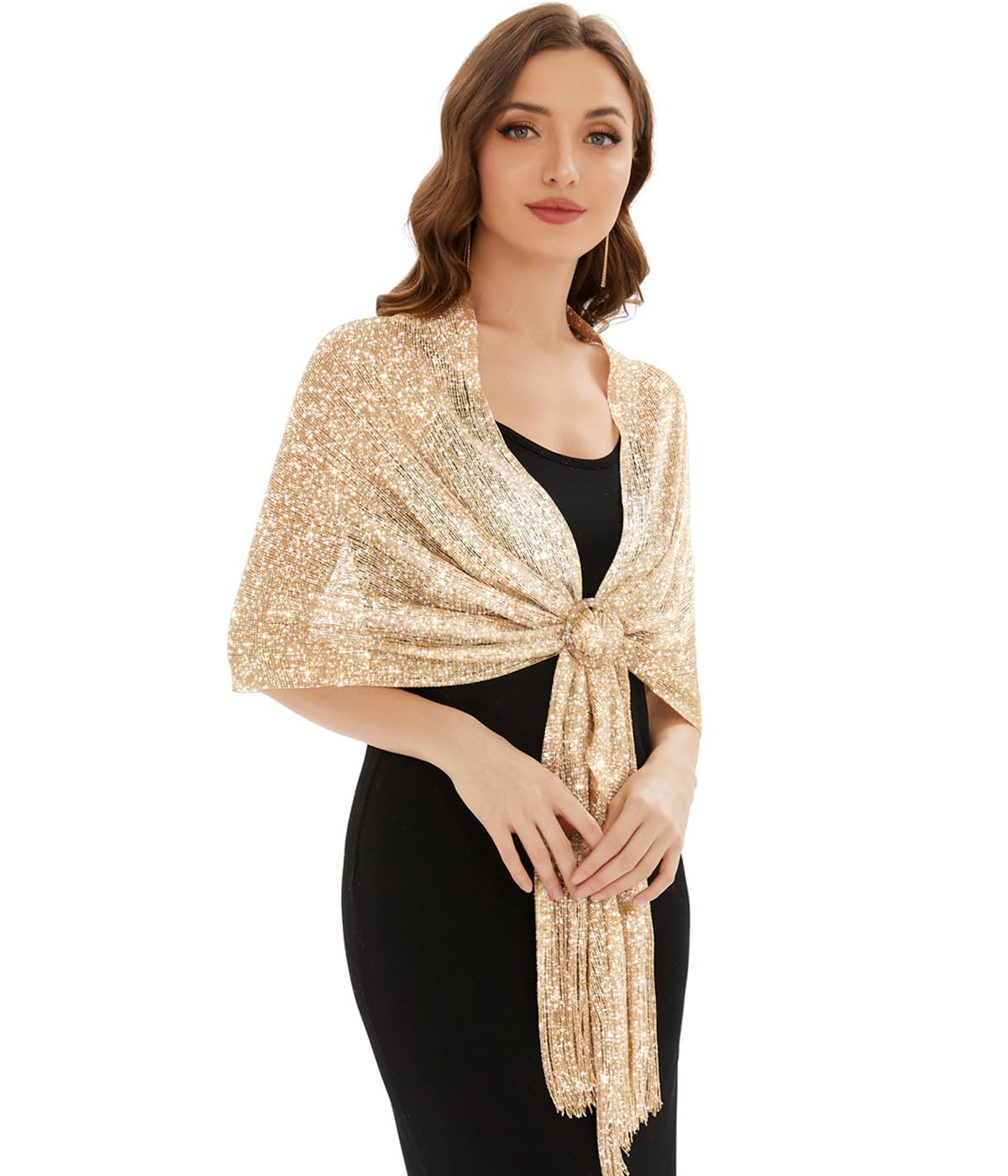 Sparkling Metallic Shawls and Wraps with Buckle,for Evening Dresses Party Wedding Bride Bridesmaid