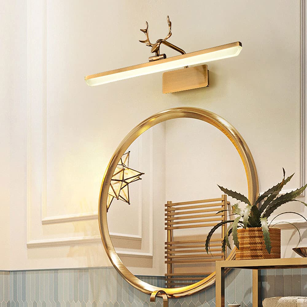 Lampada Specchio per Trucco Frontale a Led, Illuminazione per Bagno Bianca Naturale per Tavolo Trucco, Luci per Quadri, Lampade per Specchi da Parete 11W 4000K/Brass