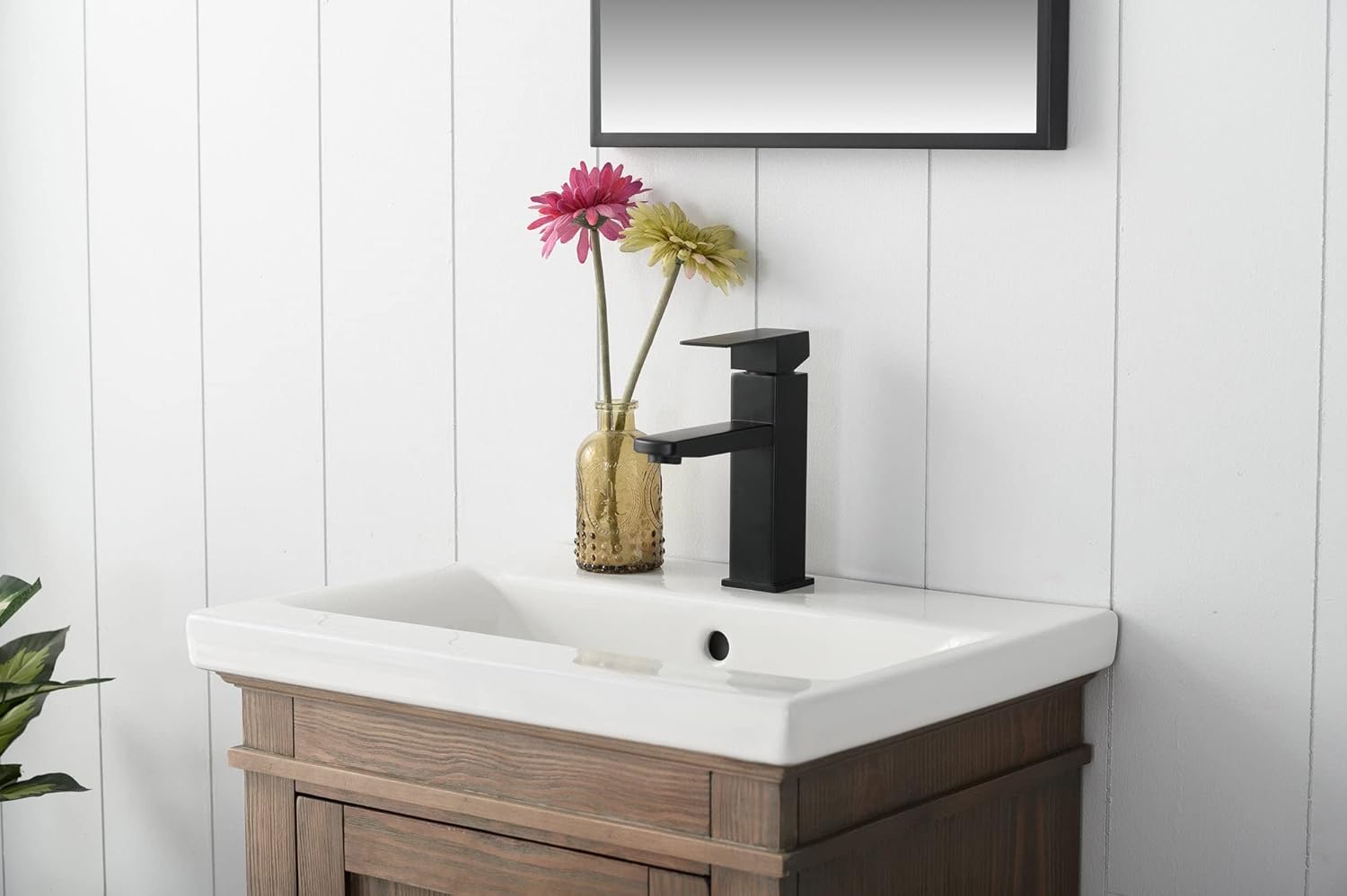 UrbanFurnishing.net Avery 20" Single Bathroom Vanity with Porcelain Top - Brown Spruce