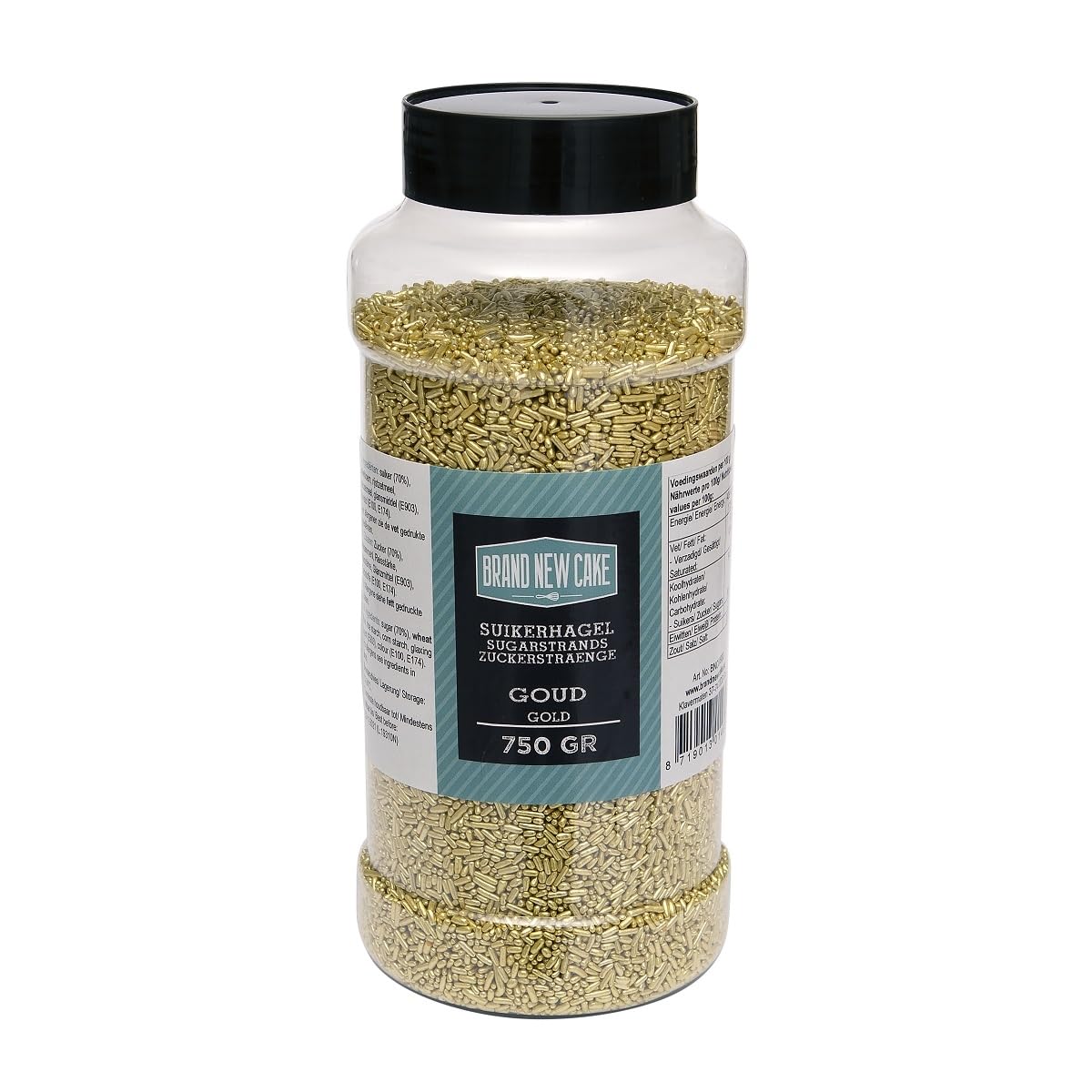 BrandNewCake® Vermicelles Sucre Métalliques Or 750g - Décorations Comestibles pour Gâteaux - Sprinkles et Paillettes