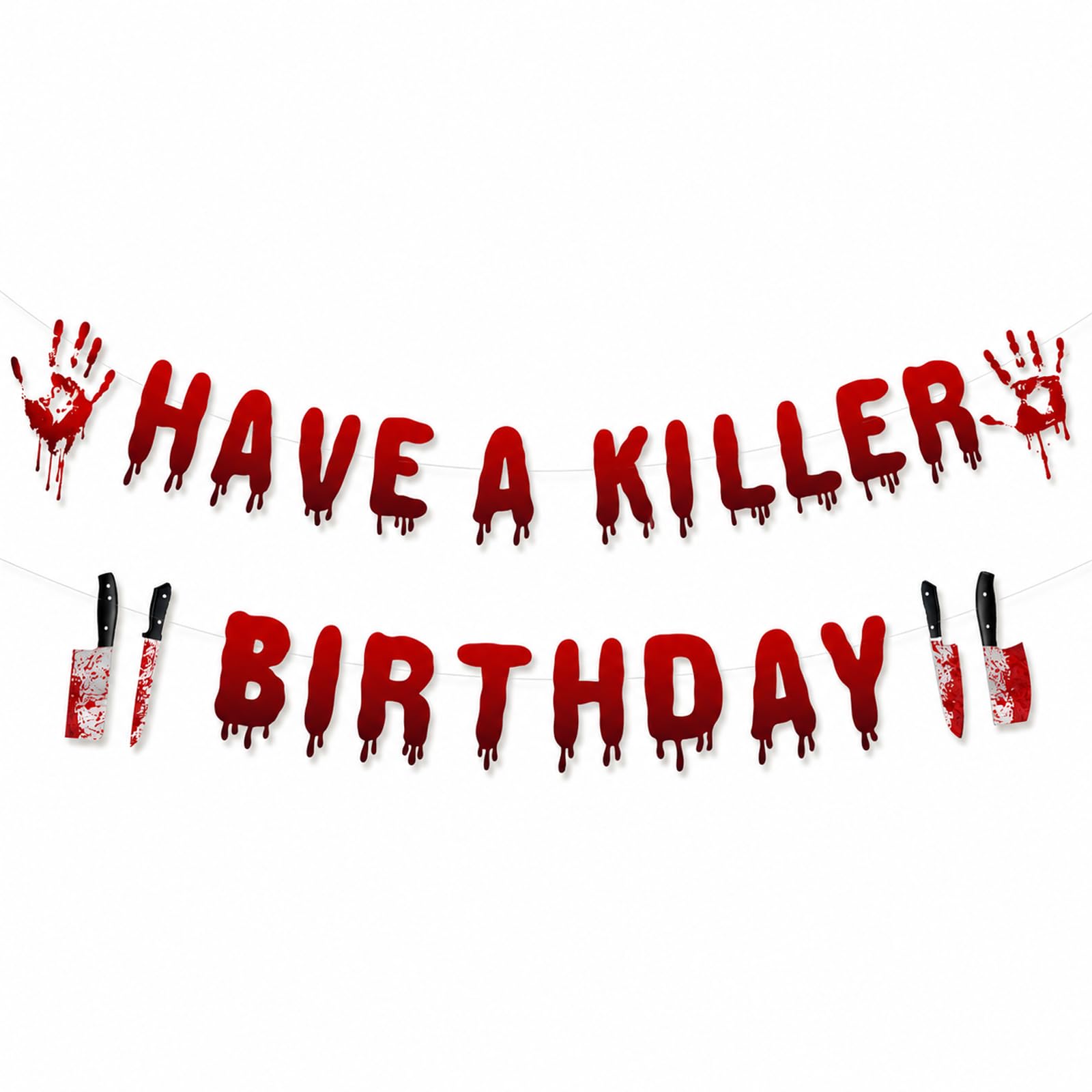 1pc Killer Birthday Banner with Horror Design – Zombie Vampire Party Decor
