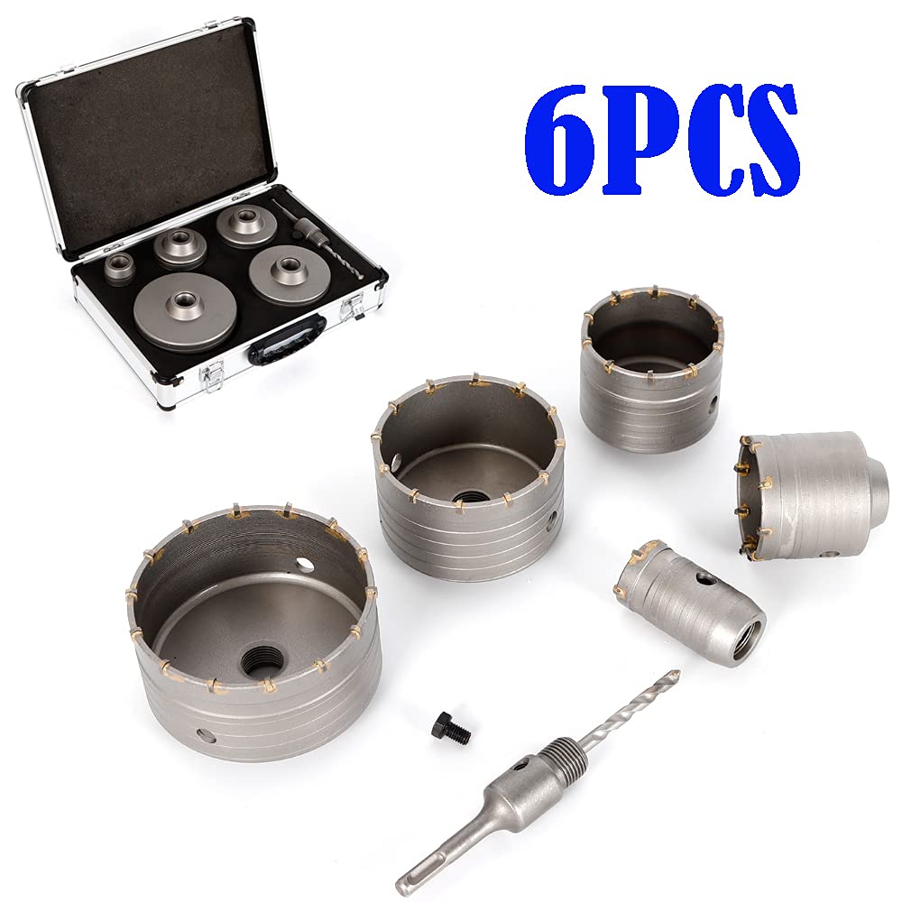 Zestaw wierteł do betonu, koronki wiertniczej, zestaw wierteł do betonu, zestaw wierteł rdzeniowych Ø 40/68/80/100/120 mm z adapterem SDS-Plus do betonu, cementu, ściany kamiennej