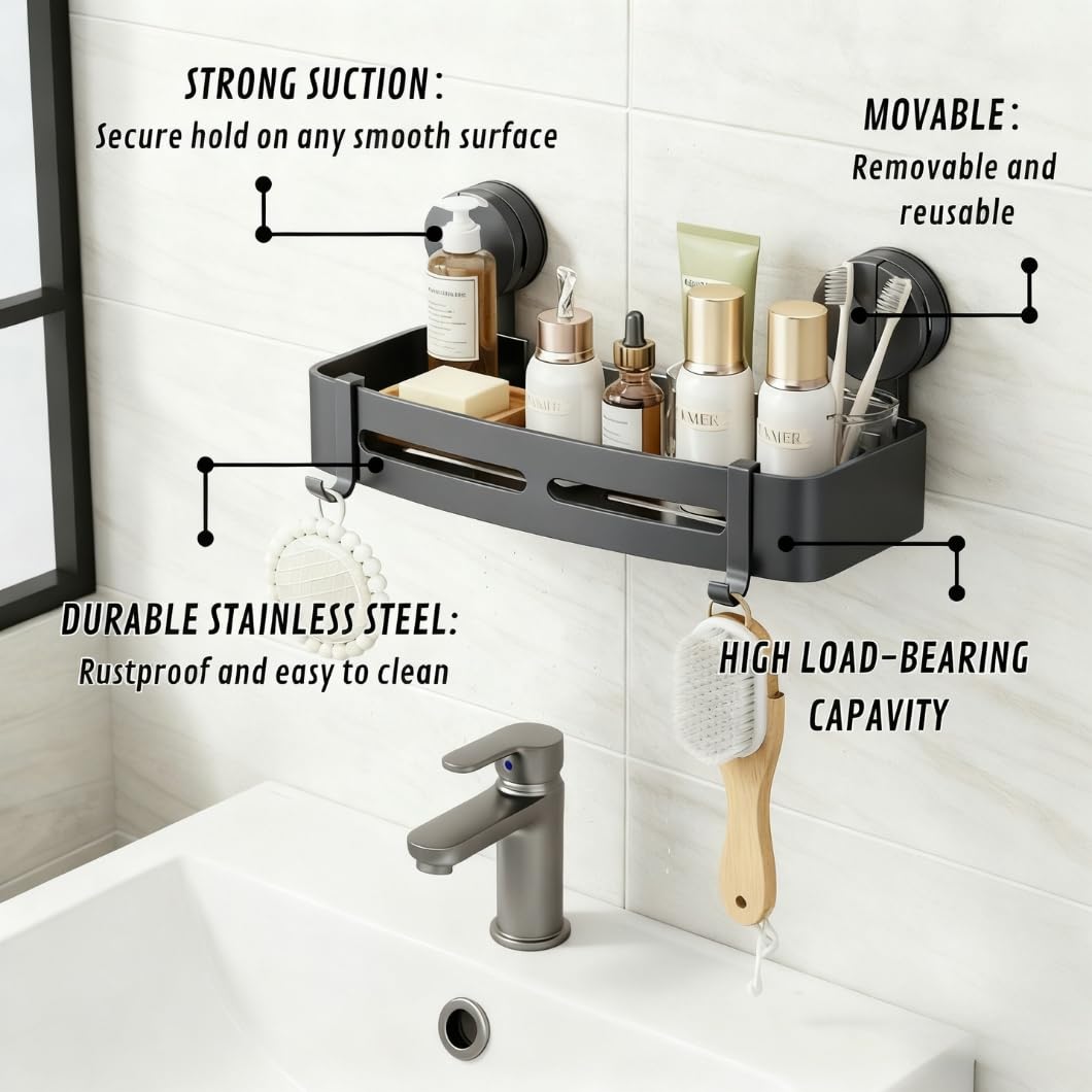 2 Pack Zwarte Douche Planken Geen Boren Roestvrije Sneldrogende Douche