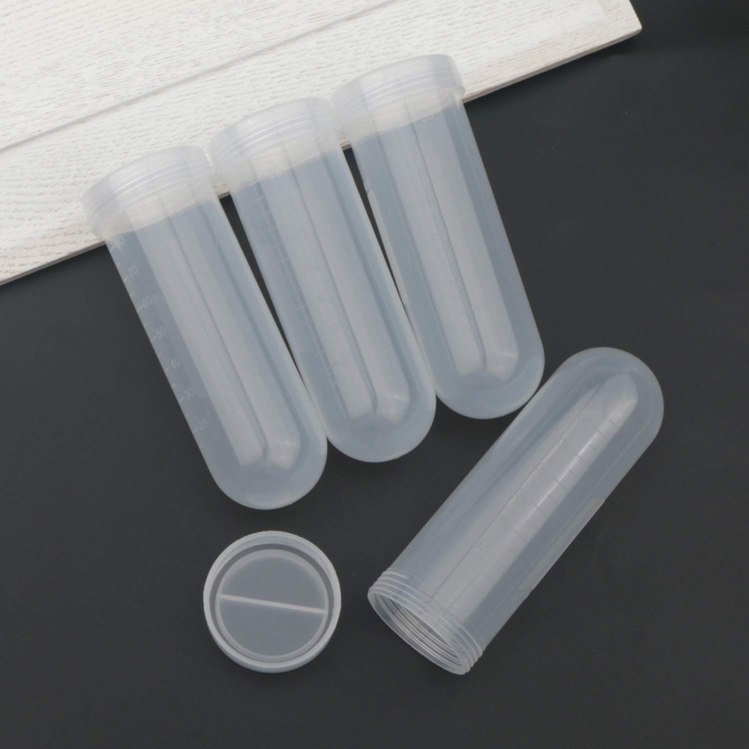 Lot de 10 tubes de centrifugeuse en plastique avec fond rond et graduation en polypropylène 100 ml