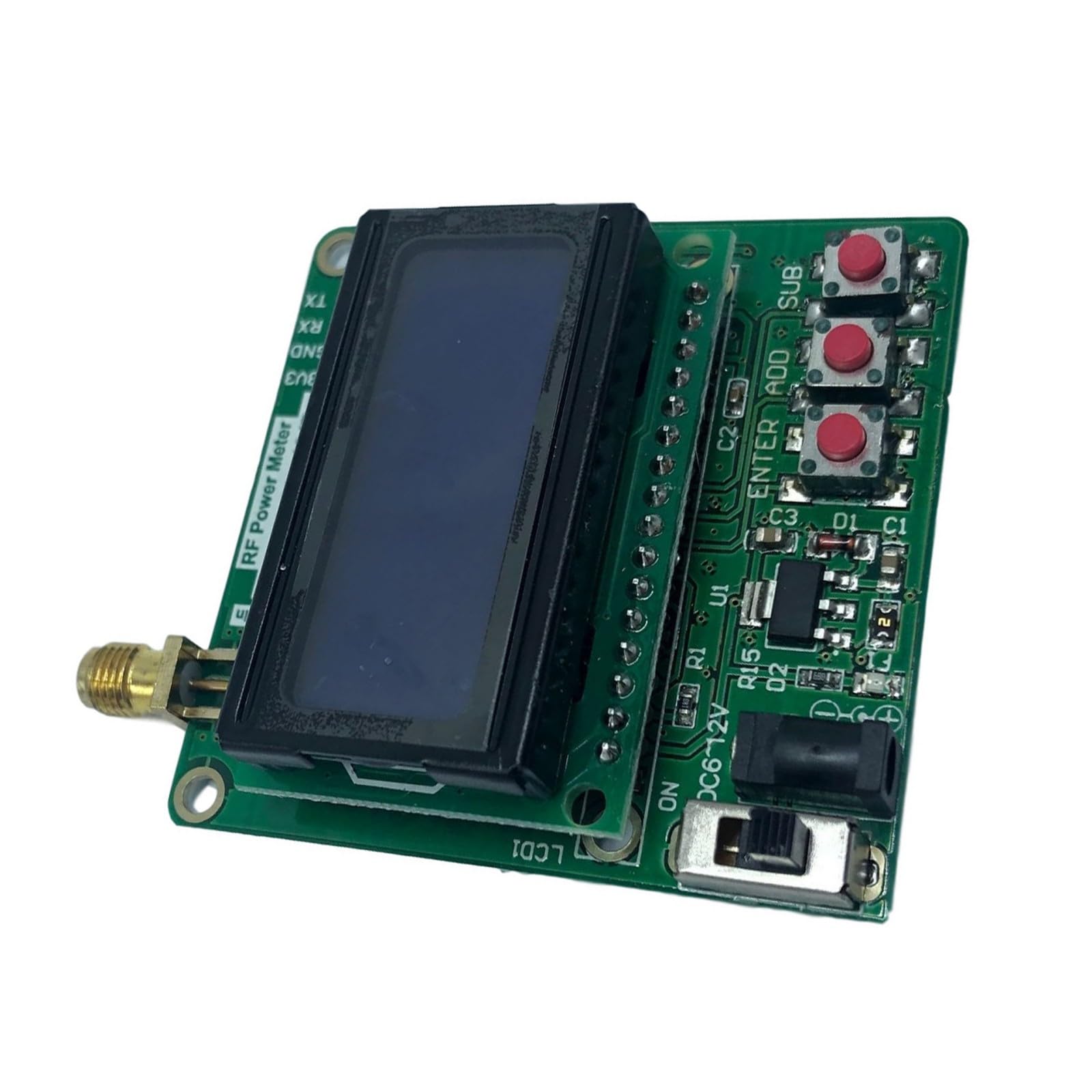 Misuratore potenza digitale LCD -75~16dBm 1-600MHz Misuratore potenza del rilevatore logaritmico con valore attenuazione della radiofrequenza