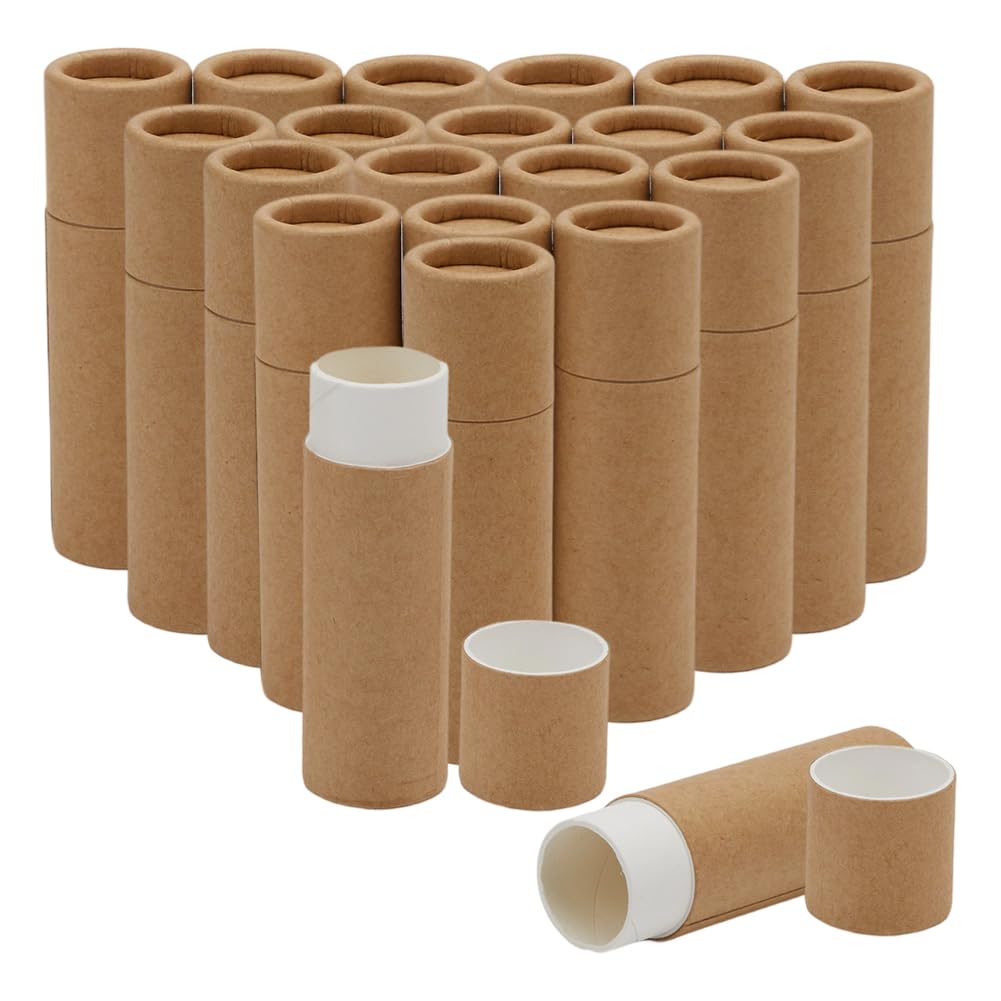 Paperboar, 20 pezzi di balsamo per labbra, tubetti di carta, bottiglia vuota per rossetto, supporto per tubetti Push Up Solid Stick