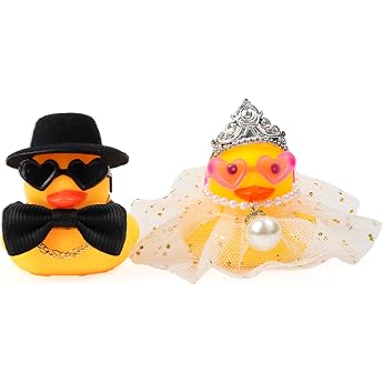 Pack of 2 Squeaky Duck for Wedding Bath Duck Wedding Couple Figures Small Couple Duck Gift for Wedding Funny Wedding Gifts for Bride and Groom