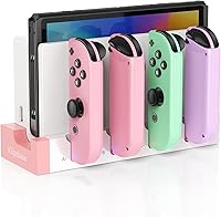 Vista 13 de Switch Charging Dock for Joycons - Charge for 6 Joycons Simultaneously - OLED Model Compatible - Switch Controller Charger Station with LED