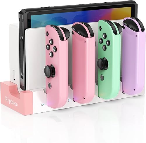 Miniatura 14 de Cargador para Switch 2: base de carga Joycon 1/2, carga rápida 8 en 1, estación de carga magnética inalámbrica portátil de doble dirección, Negro